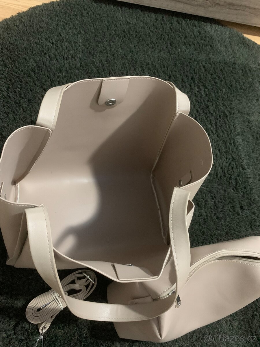 Kabelka béžová shoper - 7