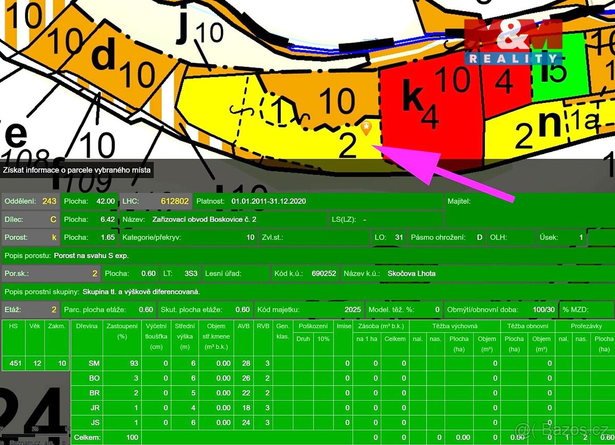 Prodej lesa, 9123 m², Malá Roudka-Skočova Lhota - 7