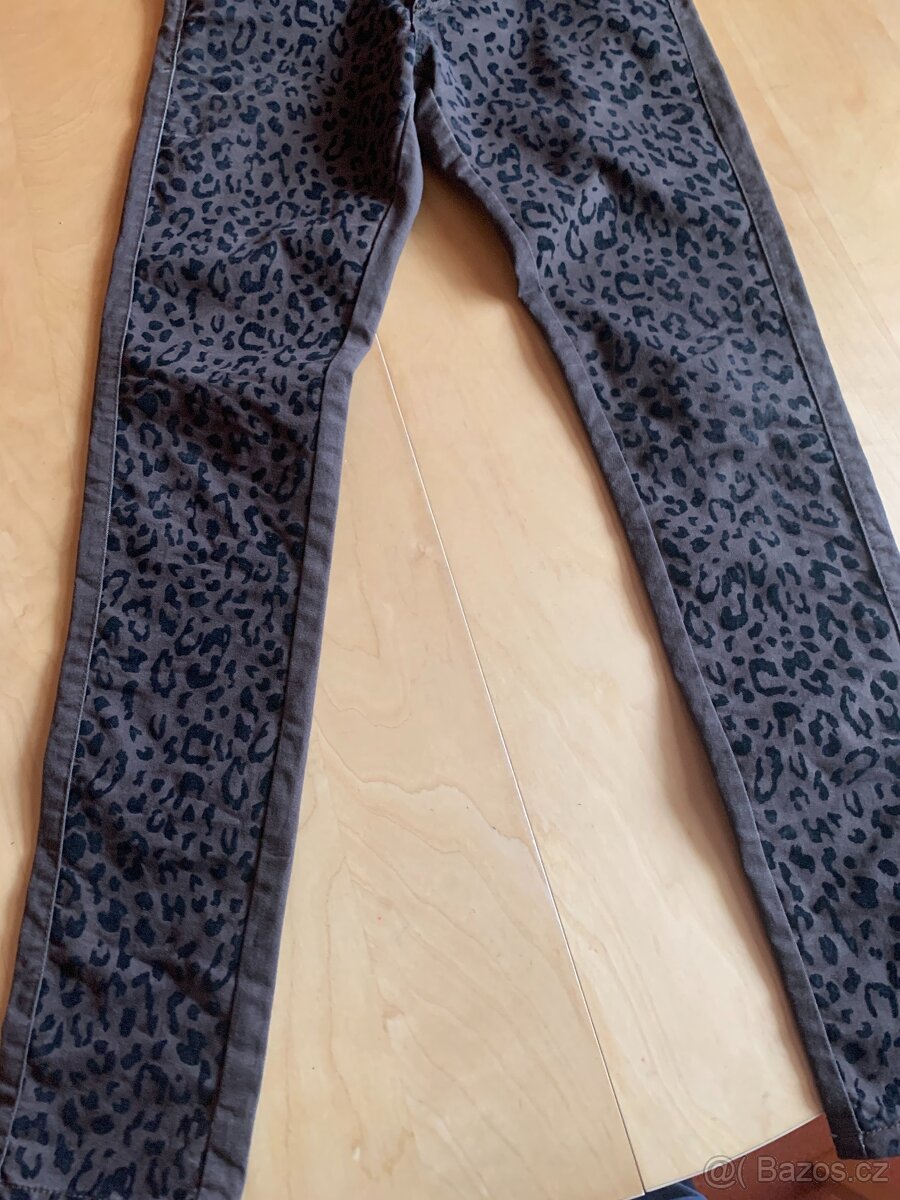 dámské hnědo-černé značkové kalhoty - vel. M - 7