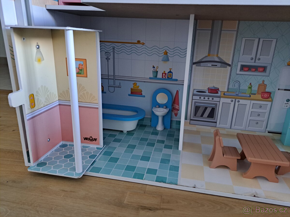 Velky dřevěný dům Woody pro panenky - 7