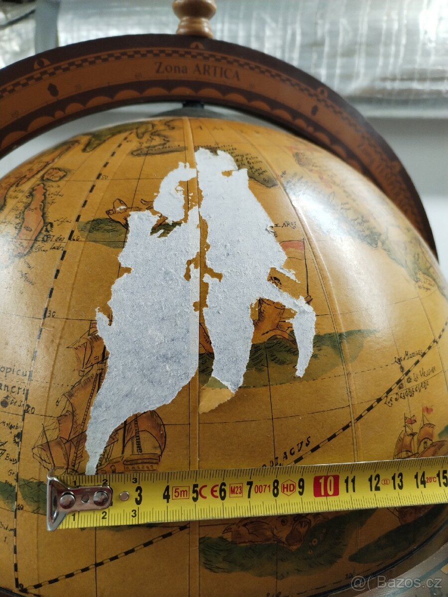 Barový globus - likérník na kolečkách - 7