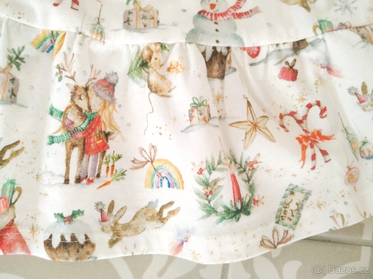 Nové bavlněné překrásné vánoční zimní šaty Next 86 - 7