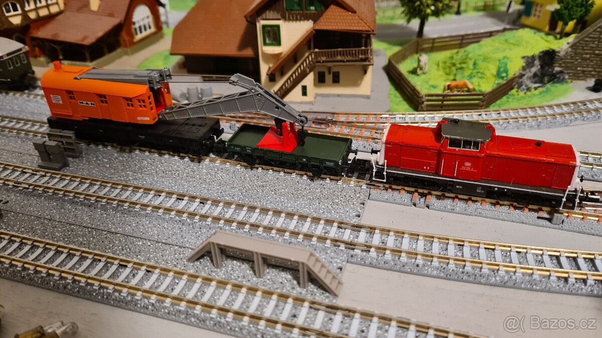 Vláčky N - diesel BR 212 Arnold s jeřábem - 7