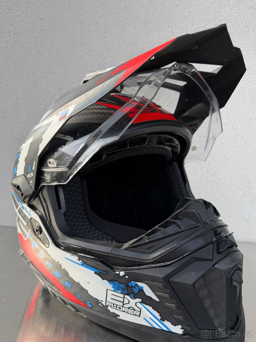 Prilba LS2 MX701 Explorer Carbon Extend čierno-modro-červe - 7
