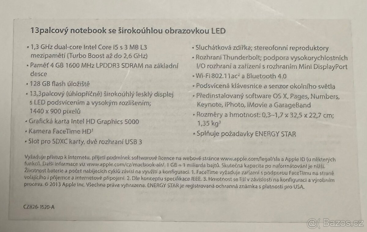 MacBook Air 13.3” (A1466). 2013 - 7