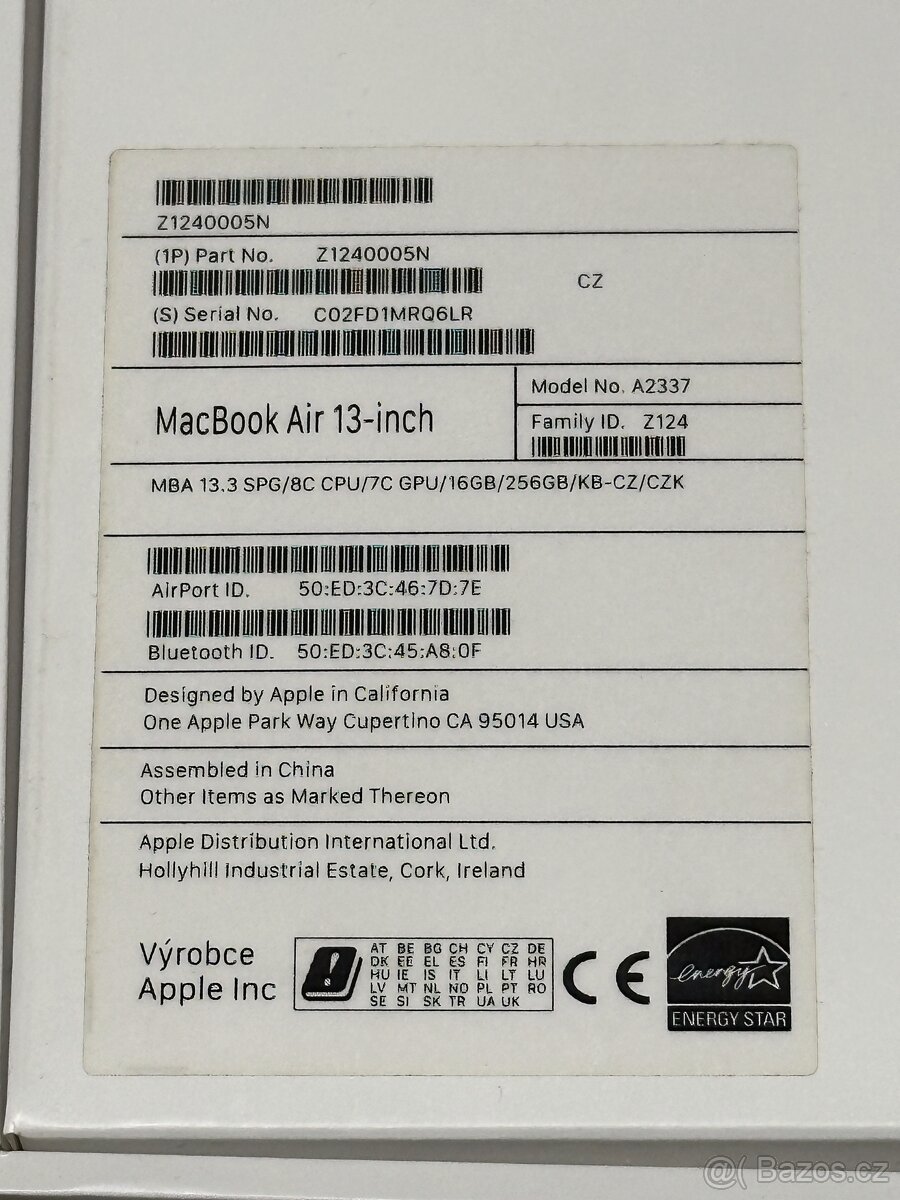 APPLE MACBOOK AIR 13” 2020 M1/16GB RAM/256GB - 7