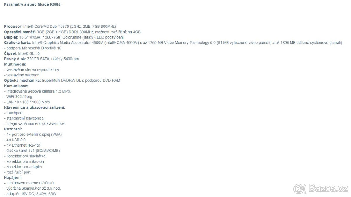 Asus K50IJ s WIN7 - 7