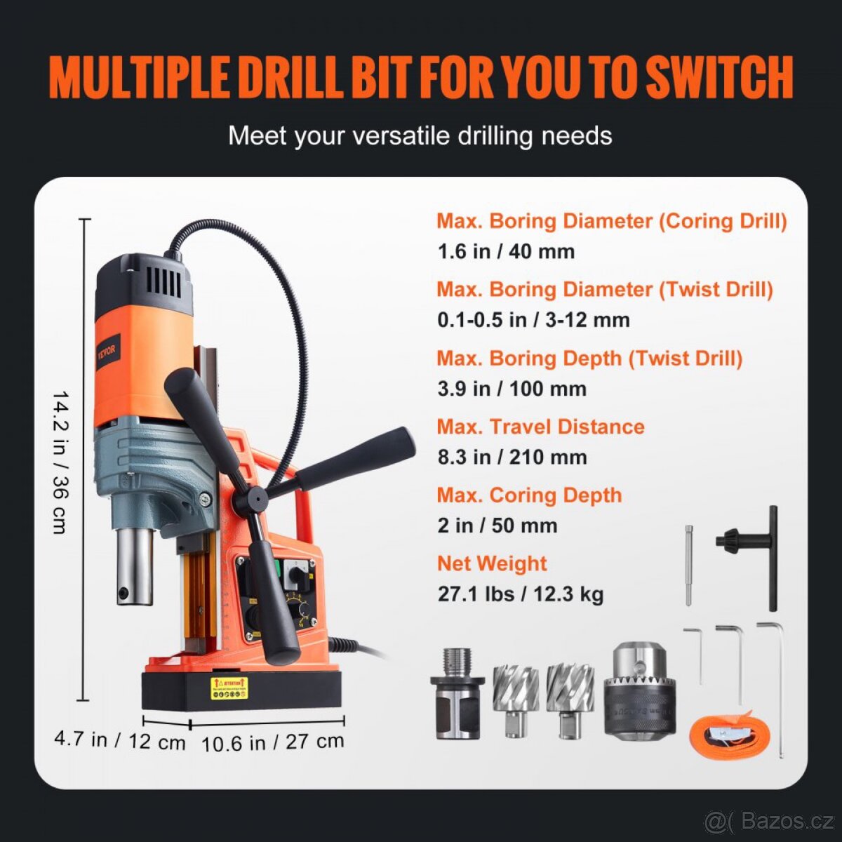 Magnetická vŕtačka VEVOR 1300W - 7