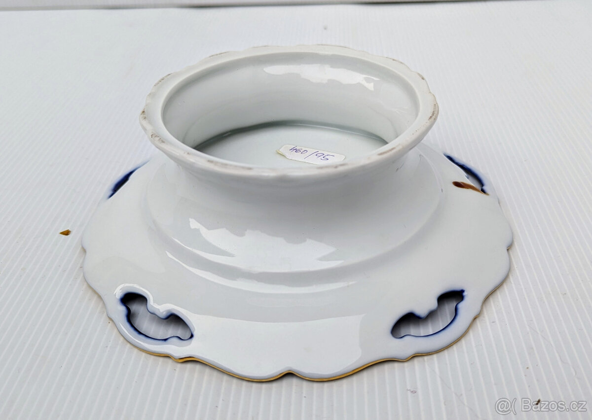 Talíř + mísa. Porcelán Loučky. Kobalt. - 7