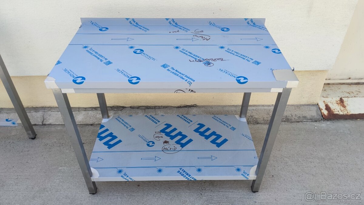 Přístěnný nerezový stůl, pracovní gastro stůl, nábytek kuchy - 7