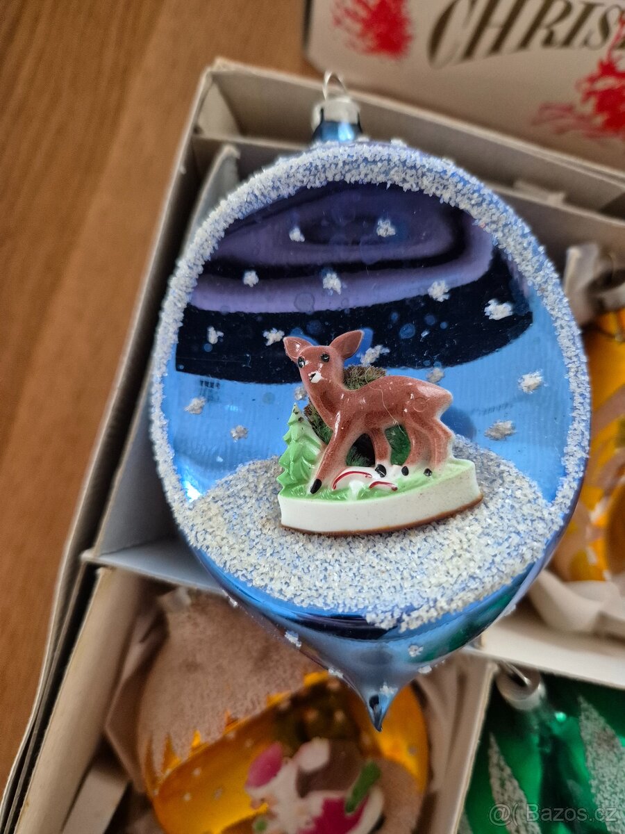 Staré Vánoční ozdoby s vlepem - 7