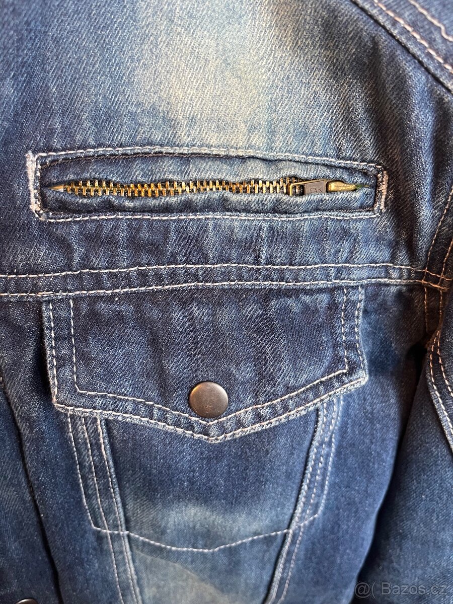 Džínová bunda caffé racer bobber vel. M - 7