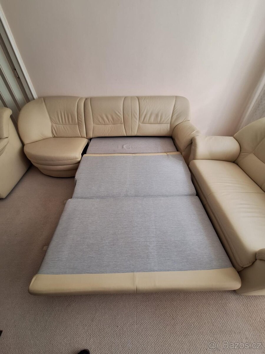 Kožená sedačka rozkladaci - 7