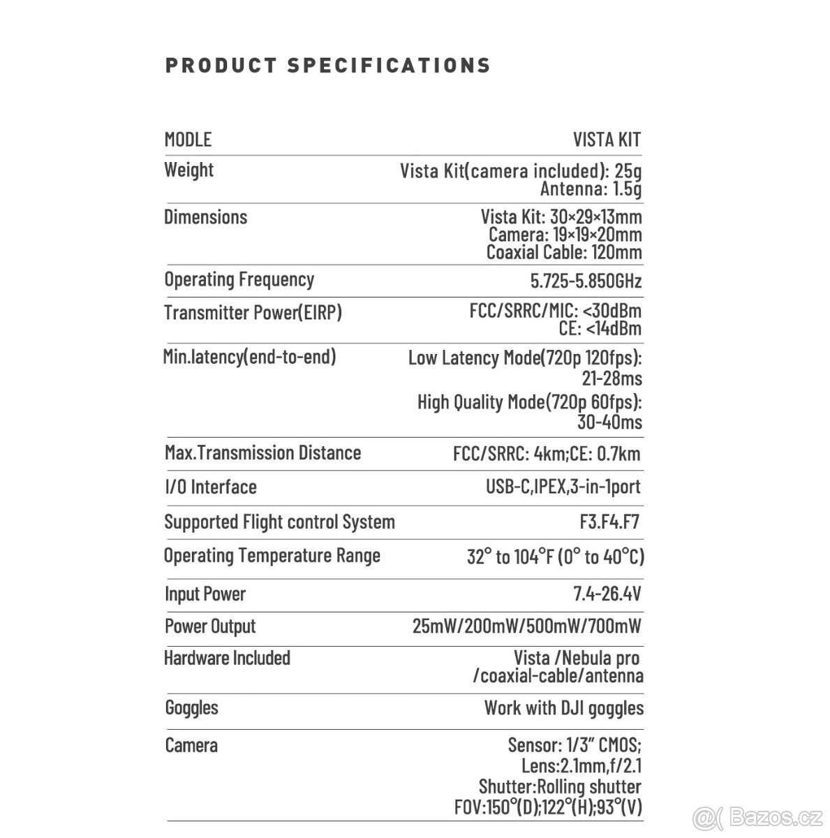 Nová letová jednotka Caddx Air Unit Micro Vista Kit Doprava - 7