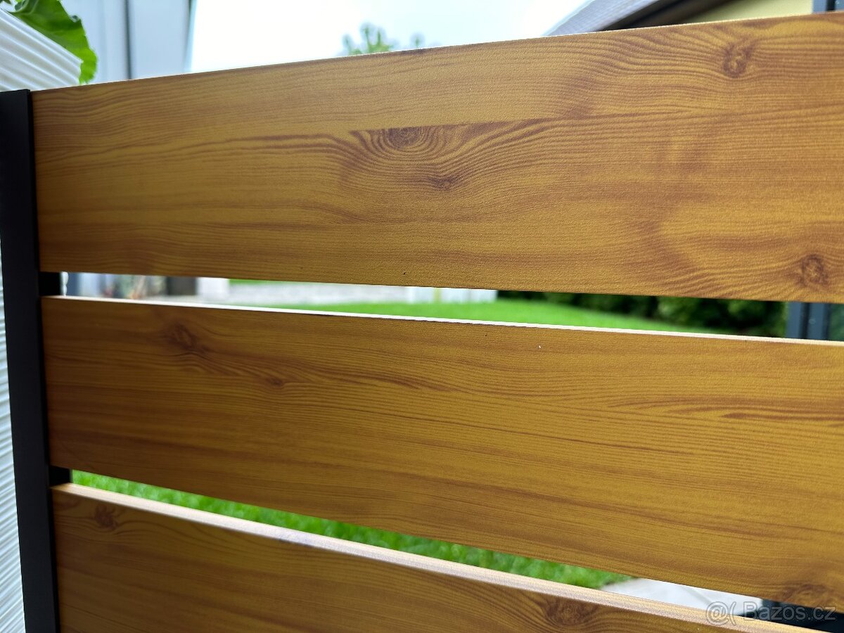 Hliníkový plot, výplň do pergol, dřevodekor - 7