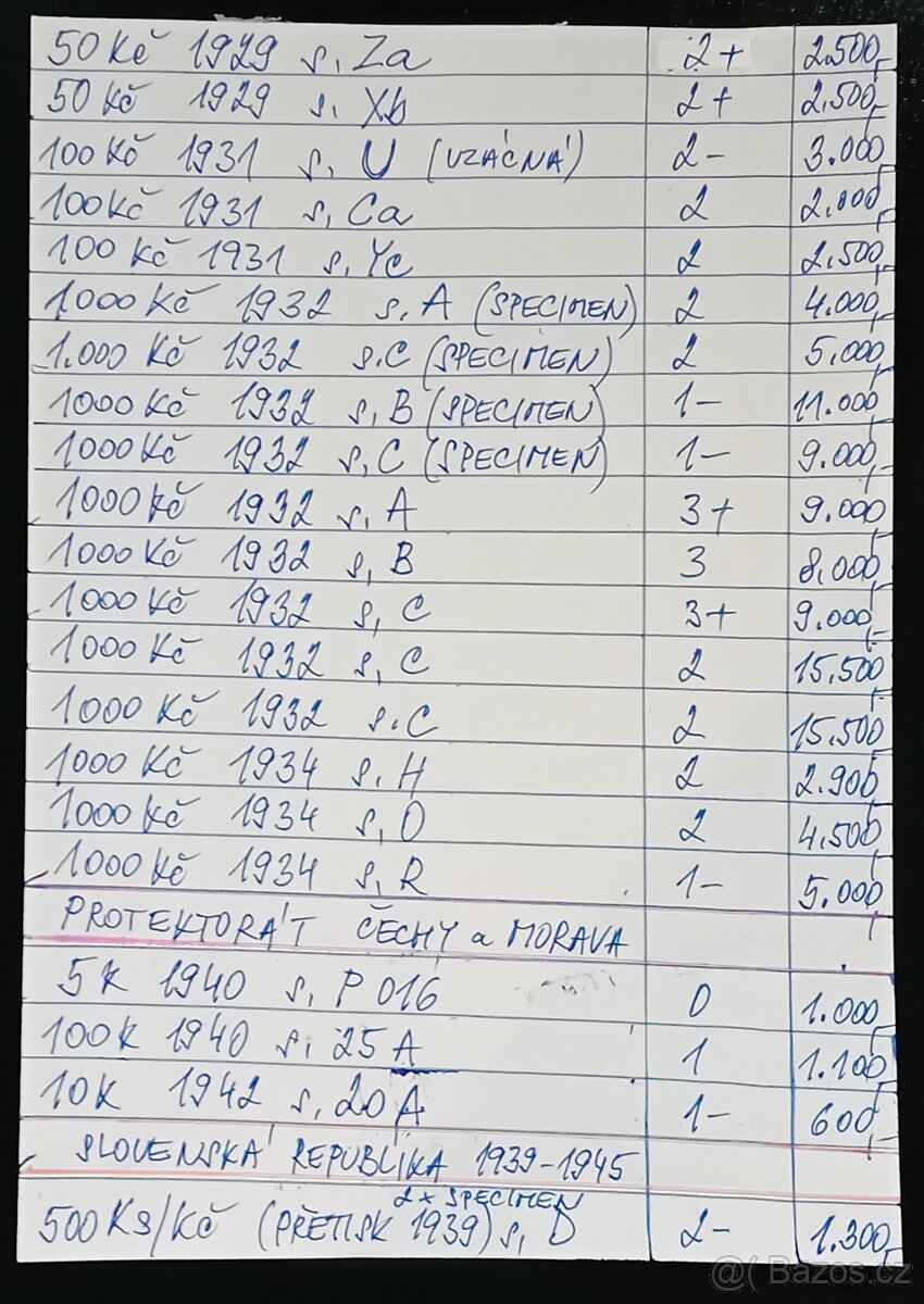 100 Kčs 1945 série D 11 - H 31 - N 33 - Velmi Vzácné - 7