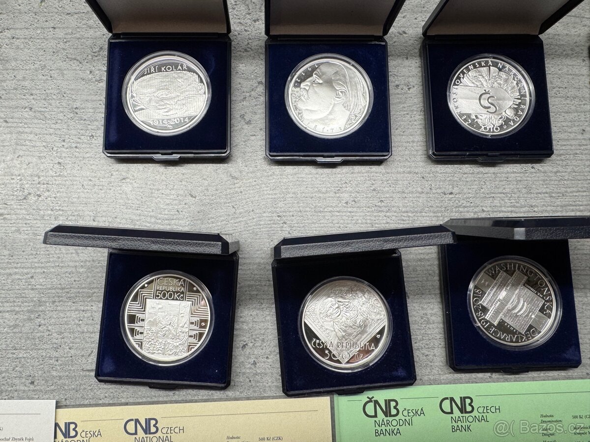Stribrne mince 500kč čnb proof - 7