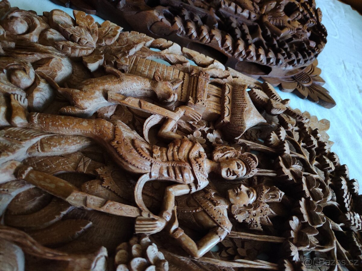 3 Balijské 3D obrazy dedina Mas - 7