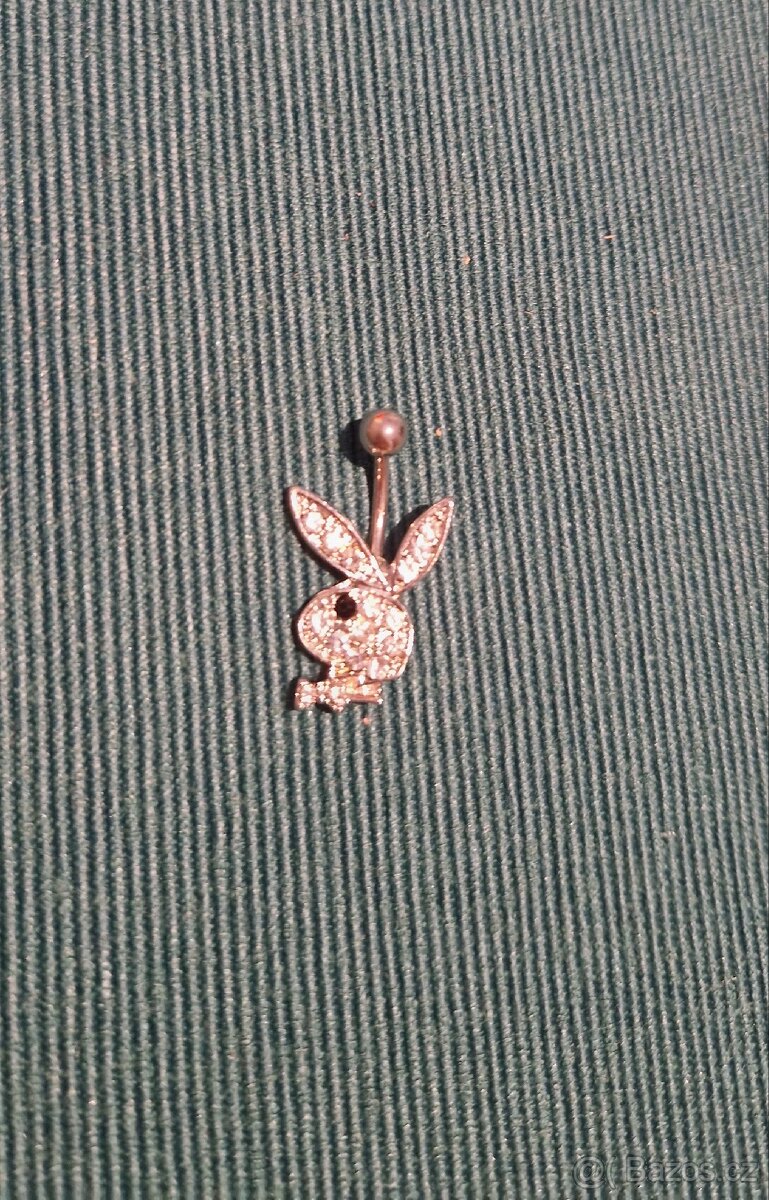 piercing břicha do pupíku třpytivý ocel králíček playboy - 7