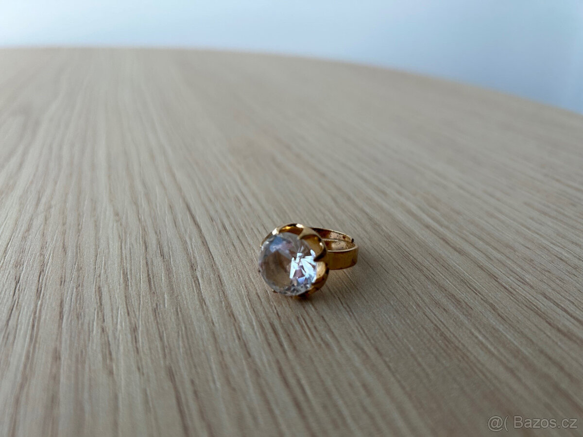 Prsten s broušeným sklem - stříbro 7,80 g - 7