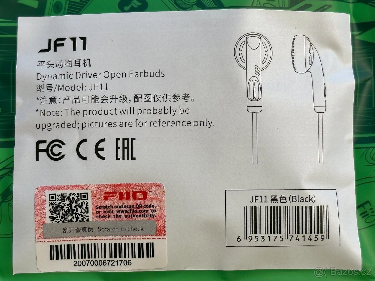 Fiio JF11 kvalitní sluchátka do uší, kabel+jack 3.5mm, NOVÁ - 7