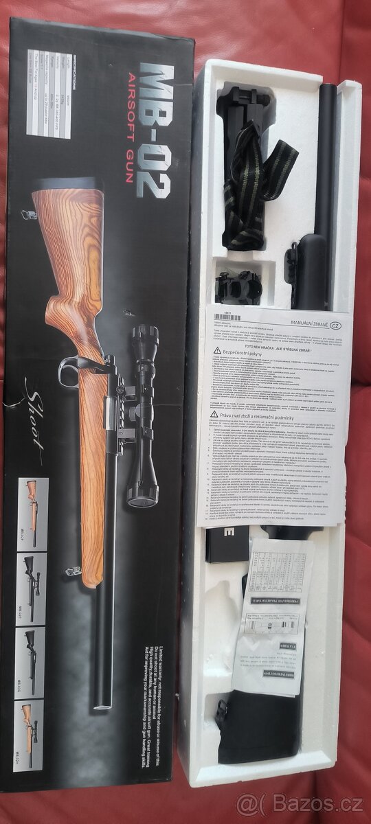 Airsoft odstřelovací puška MB-02 + 2 zásobníky - 7