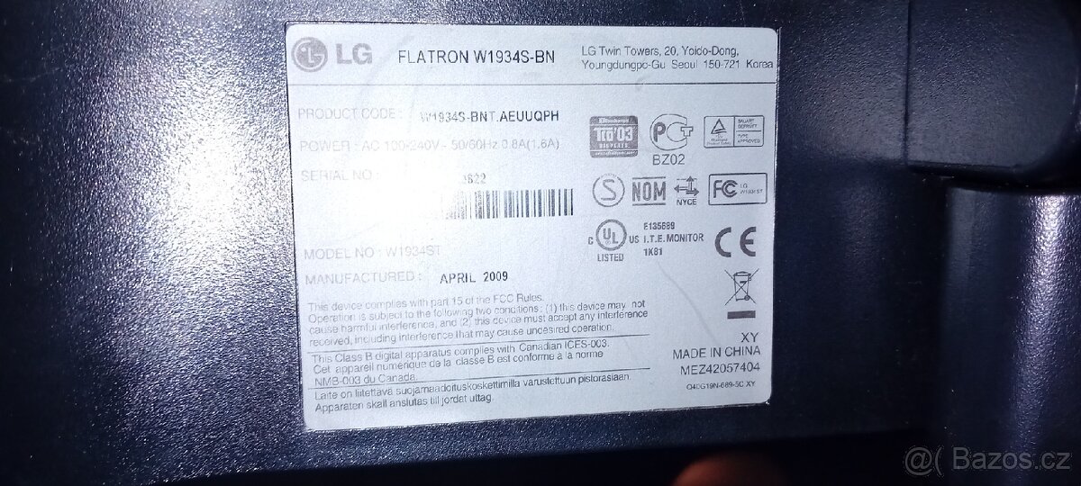 LCD Monitor LG Acer "19" 2ks - 7