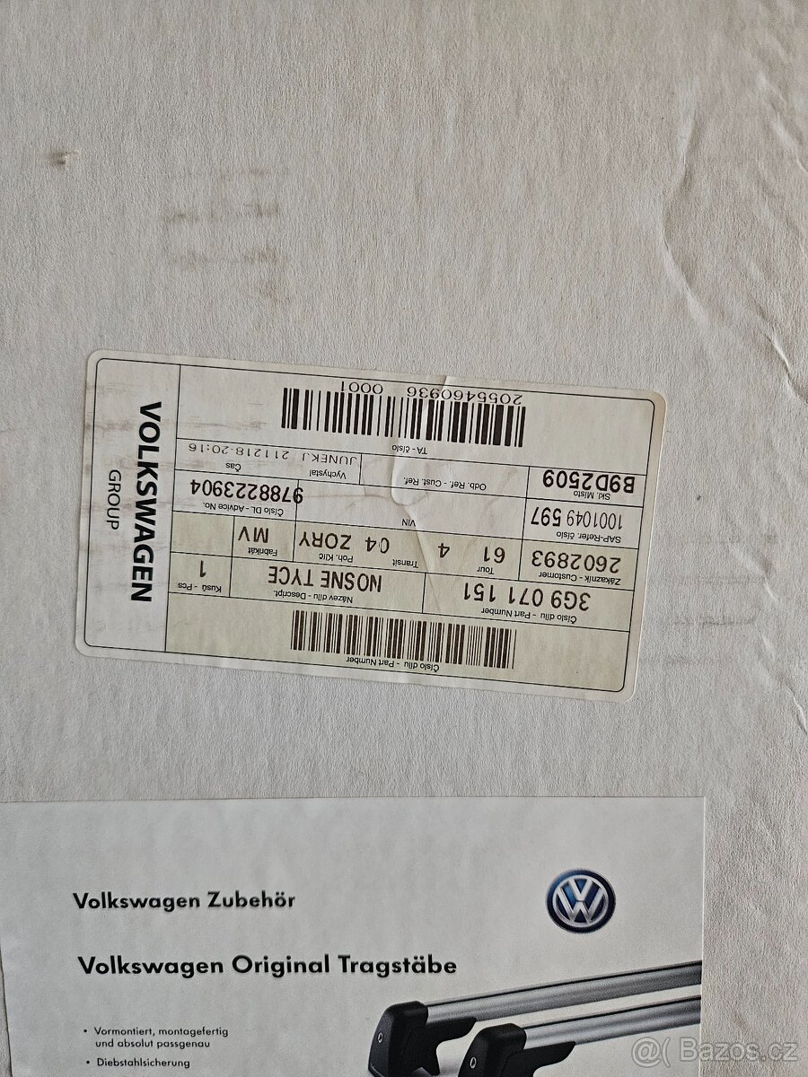 Střešní nosníky originál Volkswagen Passat - 7
