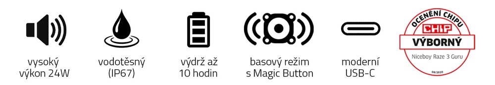 Přenosný reproduktor Niceboy RAZE 3 Gur - 7