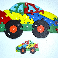 PUZZLE AUTO EDUKATIVNÍ SKLÁDAČKA OBOUSTRANNÉ ČÍSLA I ABECEDA - 7