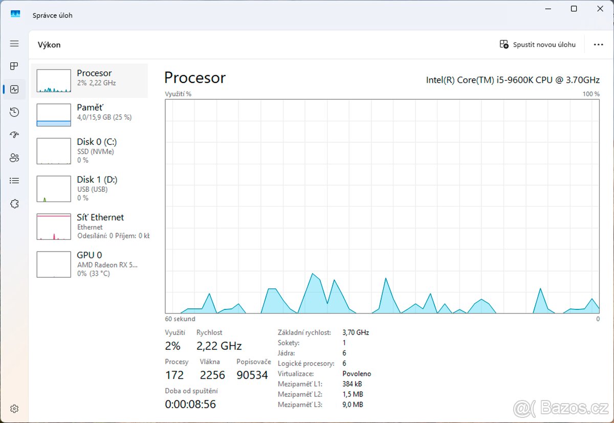 Herní počítač s RX 5700 XT AORUS, i5 9600K , Z390, Win 11 - 7