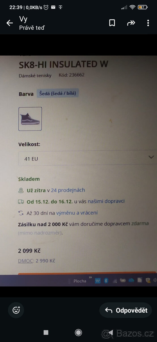 Boty Vans Sk8 - Hi Suede grey - 7