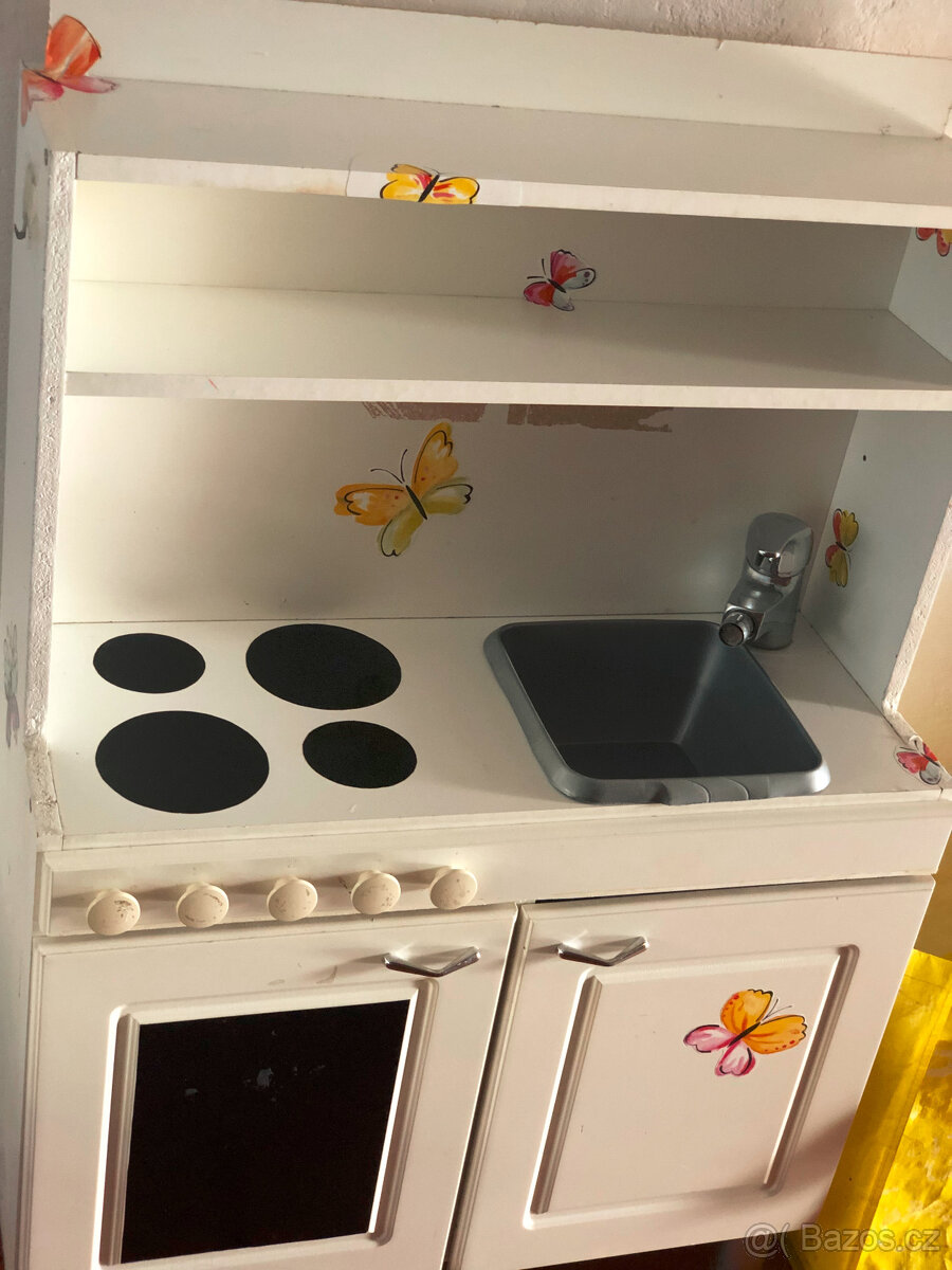 Dětská dřevěná kuchyňka, včetně nádobí - 7