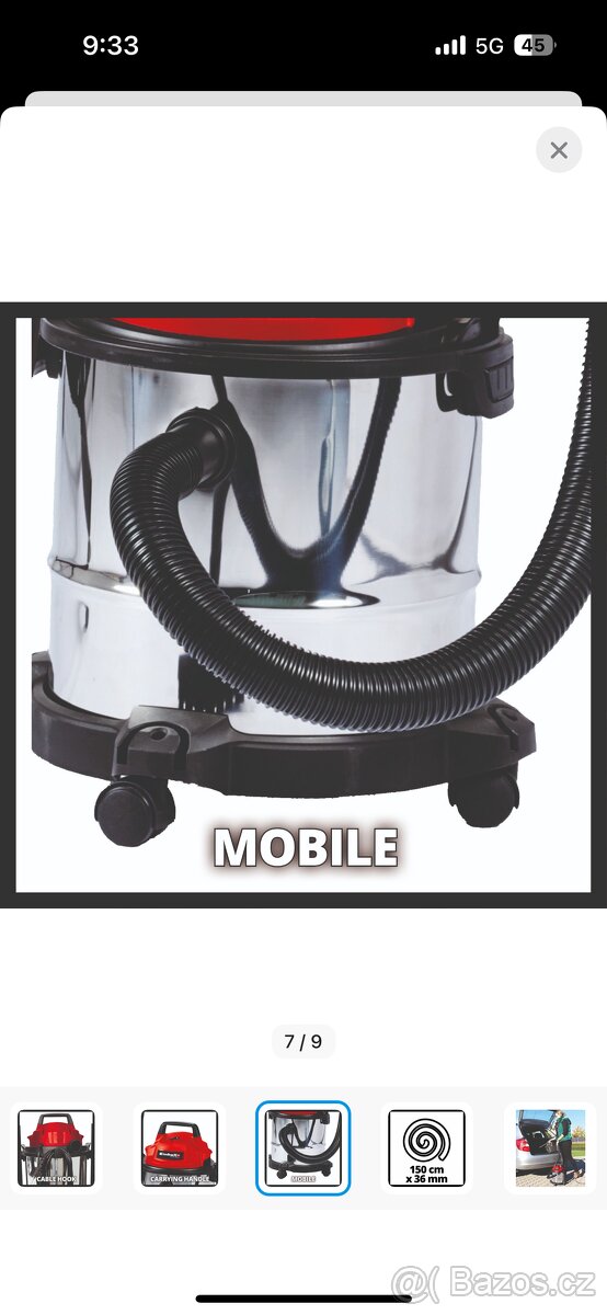 EINHELL Vysavač pro mokré i suché sání TC-VC 1812 S, 2342370 - 7