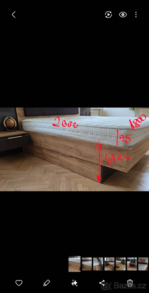 Prostorná postel pro 3, i s kvalitní matrací - 7