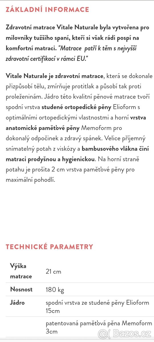 Magniflex Vitale Naturale 21cm, paměť. 2ks - 7