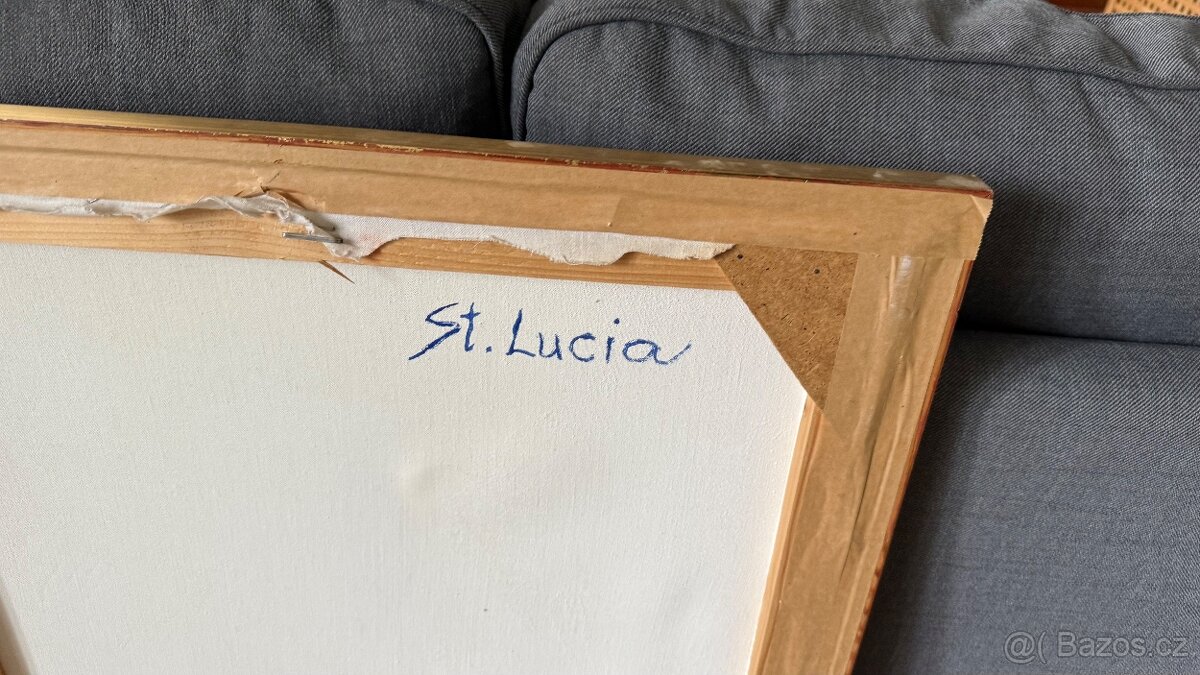 Starý velký malovaný obraz . Malíř Vladimír Cerha - 7