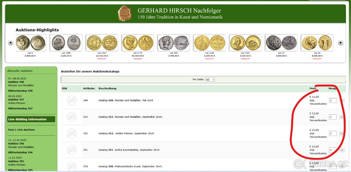 3x Gerhard Hirsch Mnichov aukční katalogy antik numismatika - 7