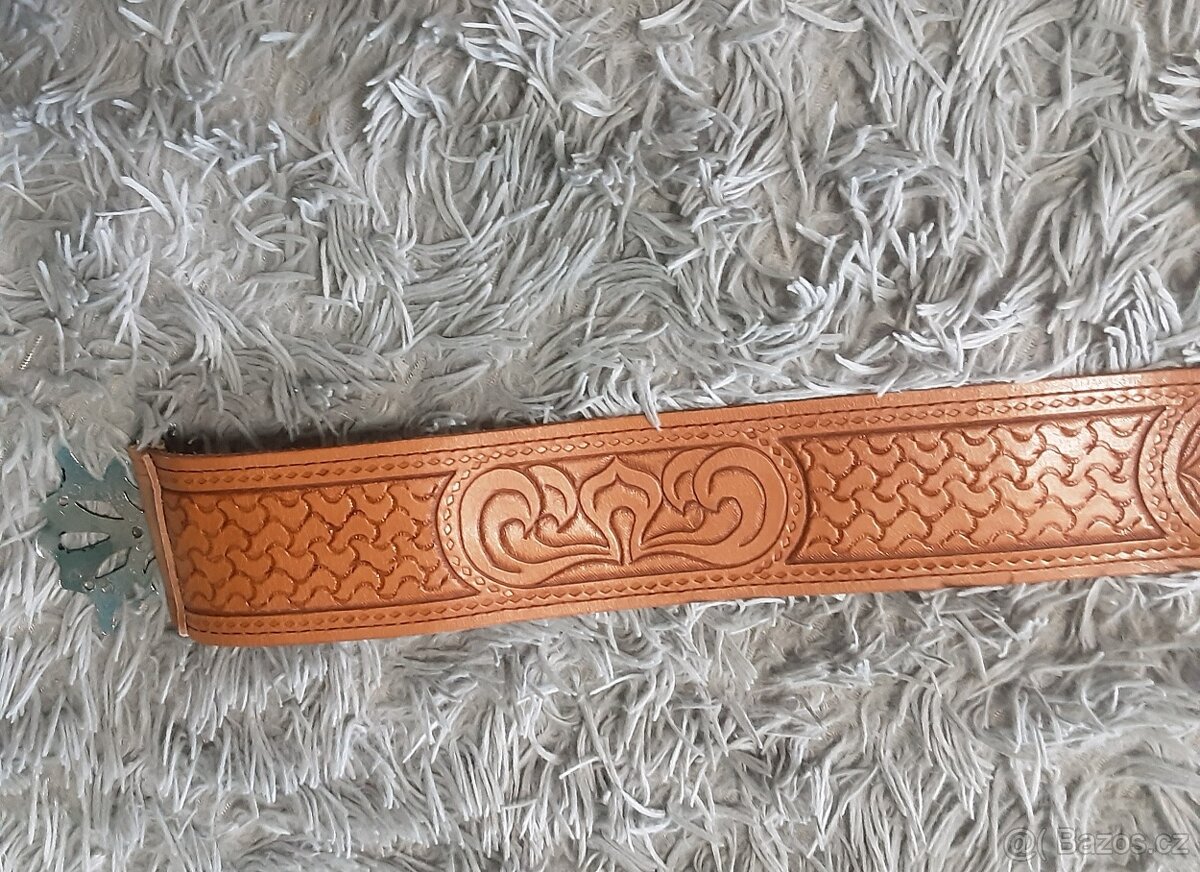 Kožený opasek ruční výroba - 7