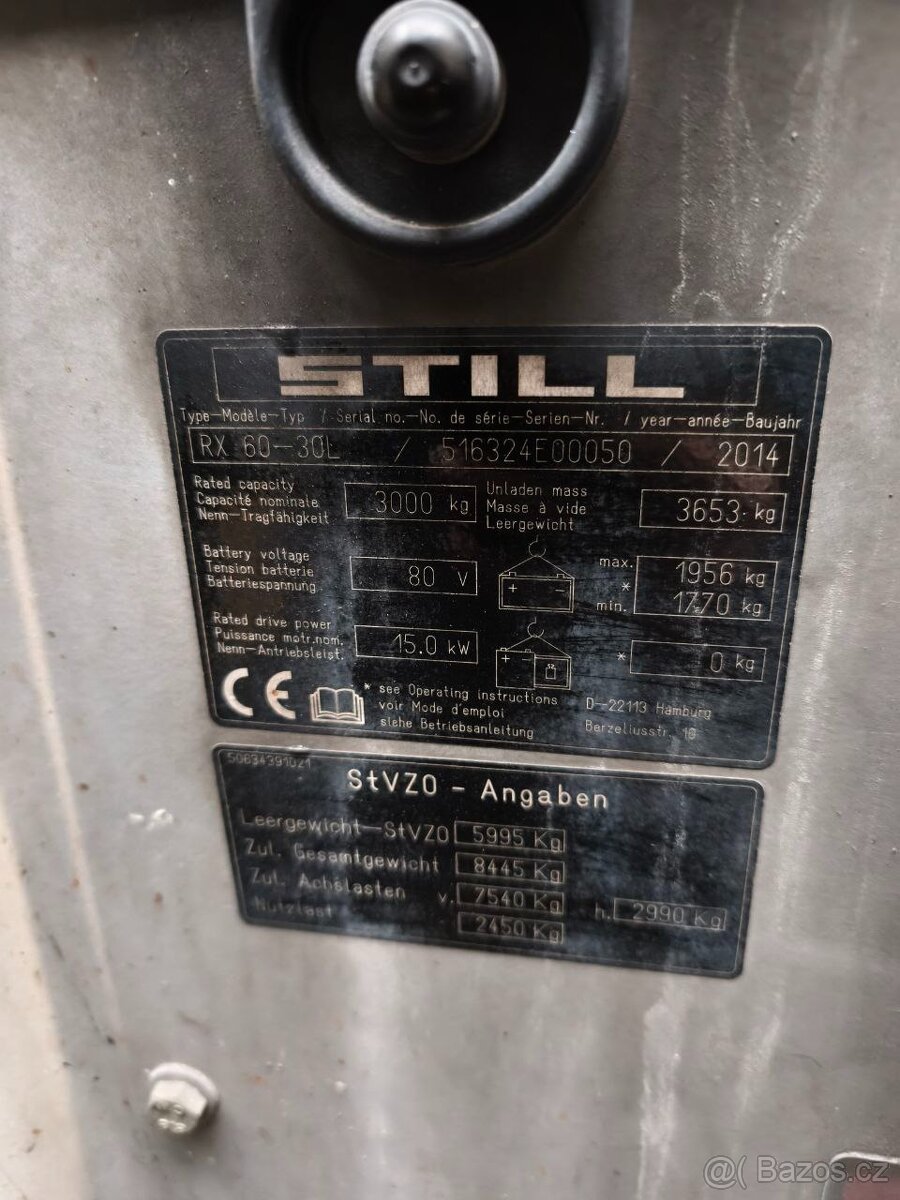 Still RX60-30L, 3t AKU, Triplex 6730 - 7