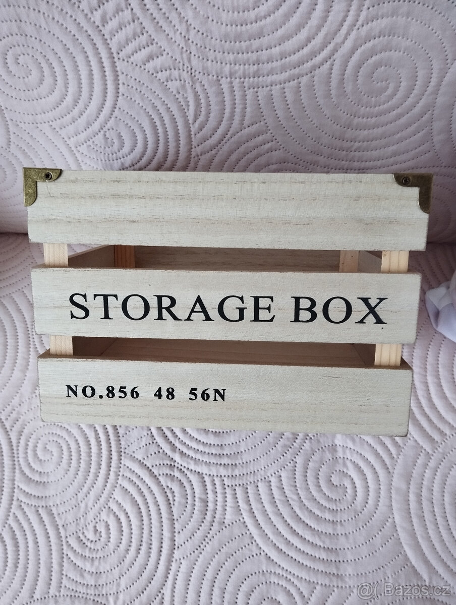 Úložný storage box, dřevěný, bedýnka, dekorace - 7