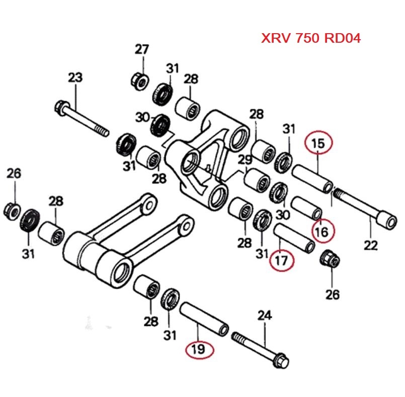 Valčeky prepákovania Honda XRV 650,750 Africa Twin - 7