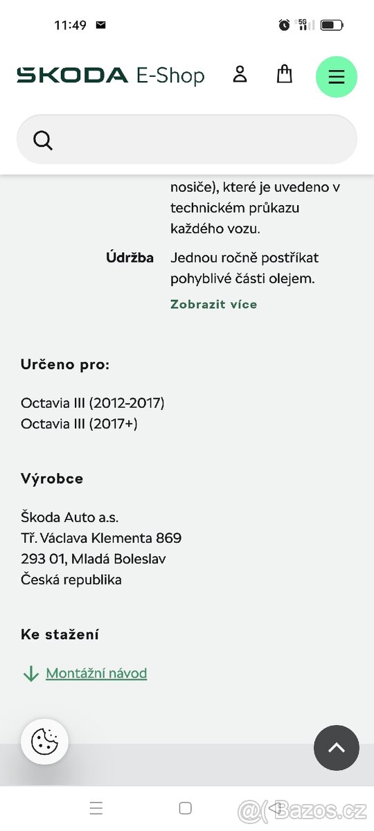 Střešní nosič Octavia III Liftback - 7