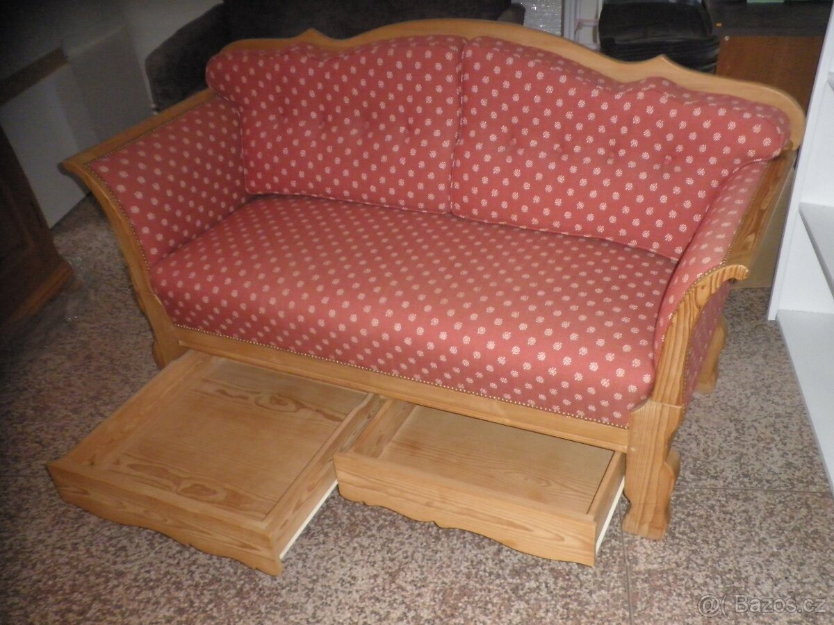 Rustikální sedačka + 2 křesla - 7