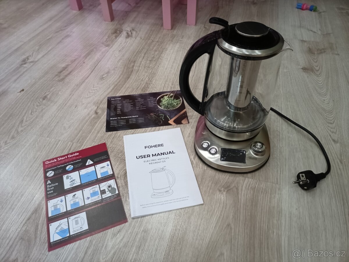 Smart Skleněná konvice na čaj s regulací teploty 2200W - 7