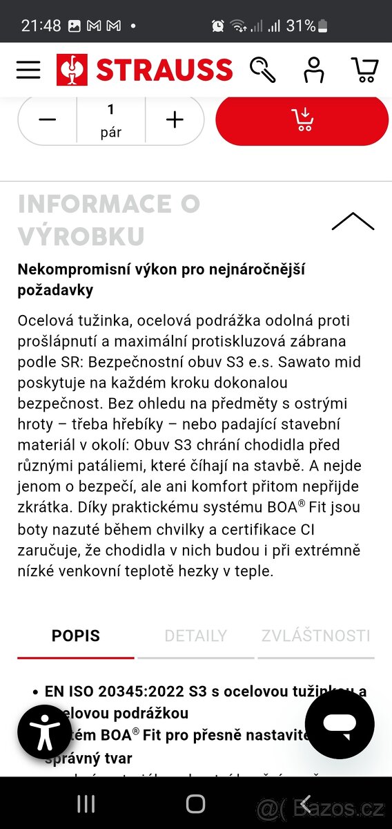 Pracovní boty 45 - Strauss - 7