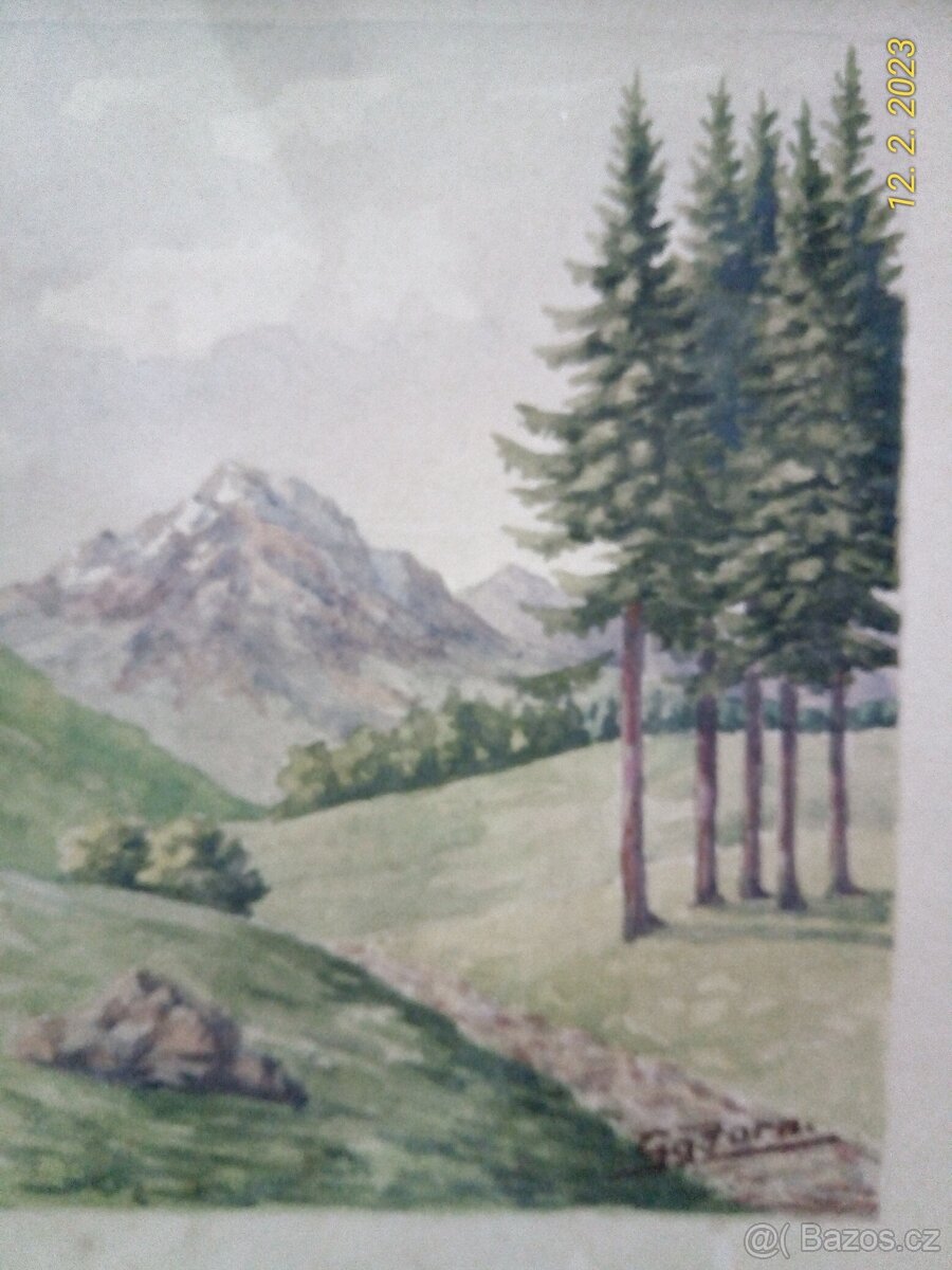 Sg. Zorn, 3x obrázek tempera na papíře 50.léta 20. stol. - 7