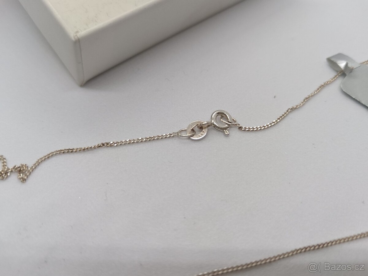 NOVÁ stříbrná sada řetízek s přívěskem, náušnice 925/1000 - 7