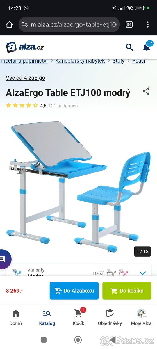 Psací stůl pro děti ETJ100 modrý - 7