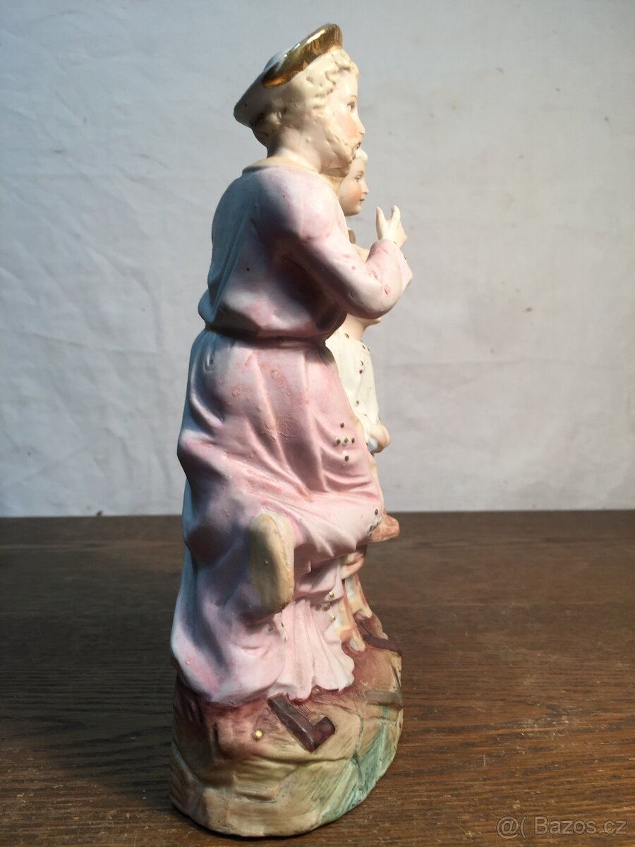 Žacléř Svatá trojice porcelánová soška Marie Ježíš Josef - 7